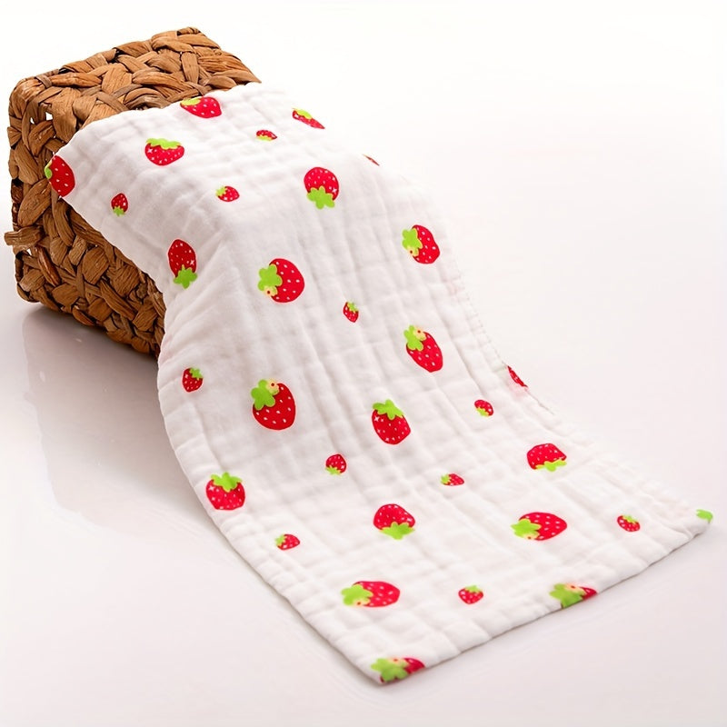 Five 25*50Cm towels with unique, high-density gauze patterns, perfect for everyday bathing.