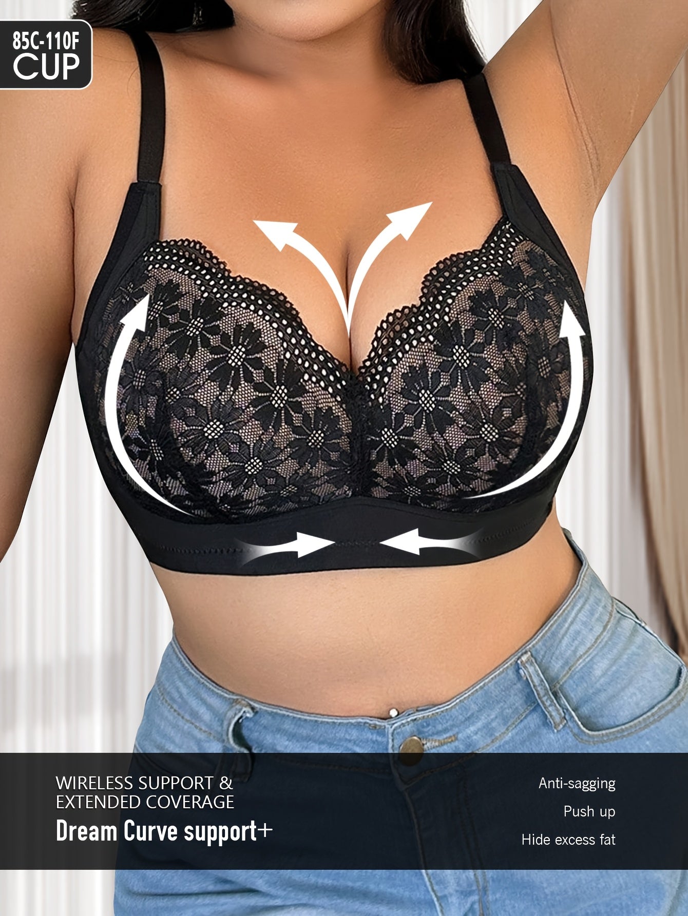 Wire-free plus size strapless bra