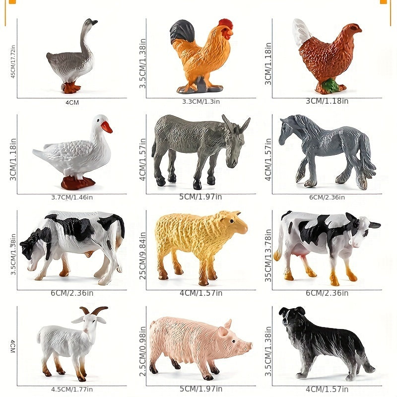 Fantarea Miniature Farm Animals set: Realistic and suitable for kids aged 3-8.