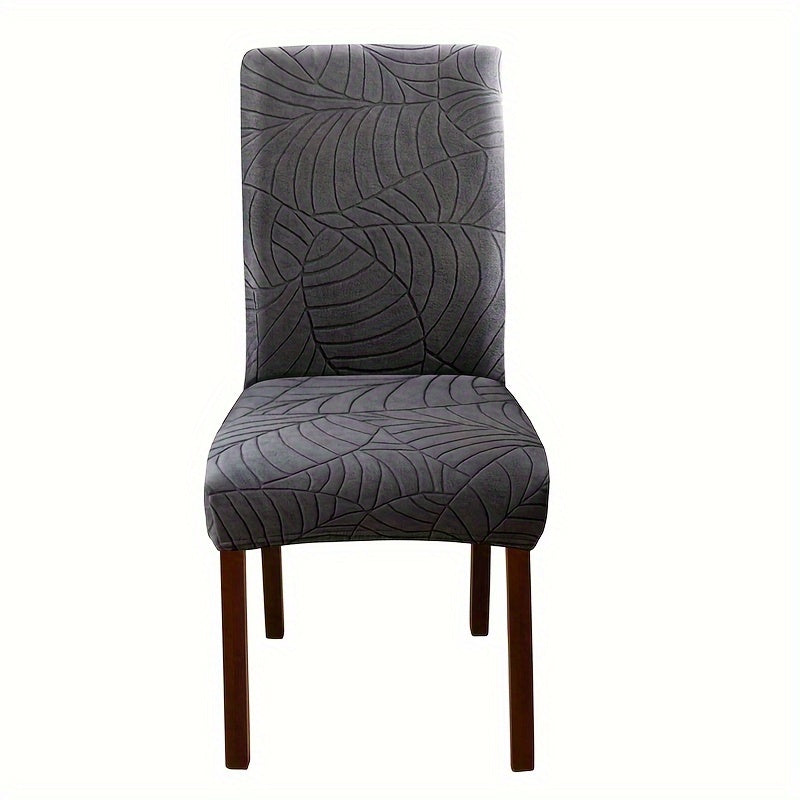 2/4pcs Leaf Jacquard Chair Covers, suitable for various chair sizes. Easy to install, non-slip, and provides protection for chairs in living rooms and kitchens.