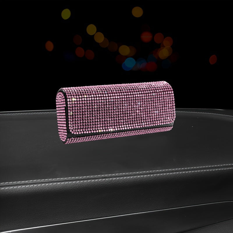 Elegant Golden Water Diamond Glasses Case Perfect for Sunglasses, Reading Glasses, and Eyeglasses Storage.