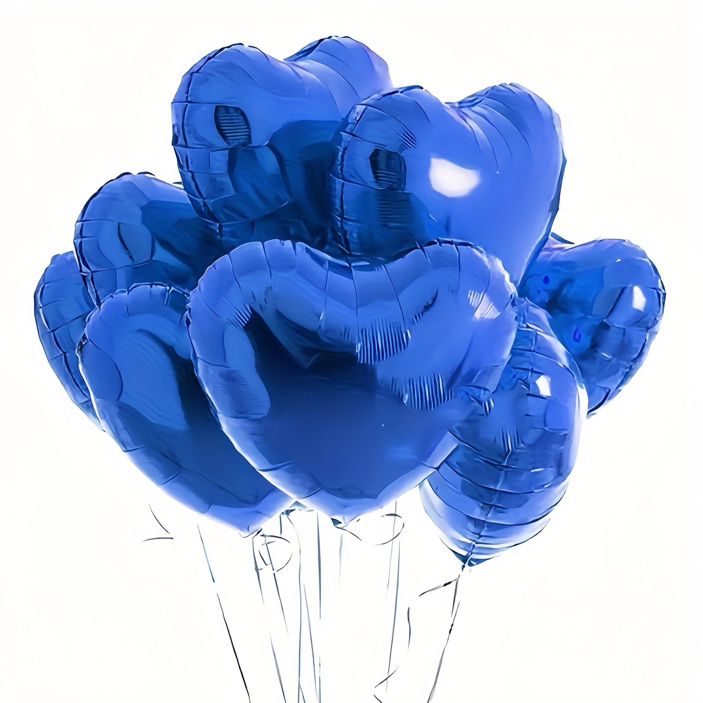 10 heart-shaped foil balloons for Valentine's Day, birthdays, weddings, anniversaries, themed events, engagements, and parties.