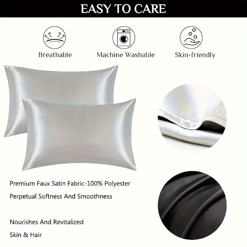 Indulge in Luxury with a Single Luxury Satin Pillowcase - Smooth, Comfortable & Gentle on Skin, Available in Solid Colors with Envelope Closure, Easy to Clean in the Washing Machine - Ideal for Home Bedding