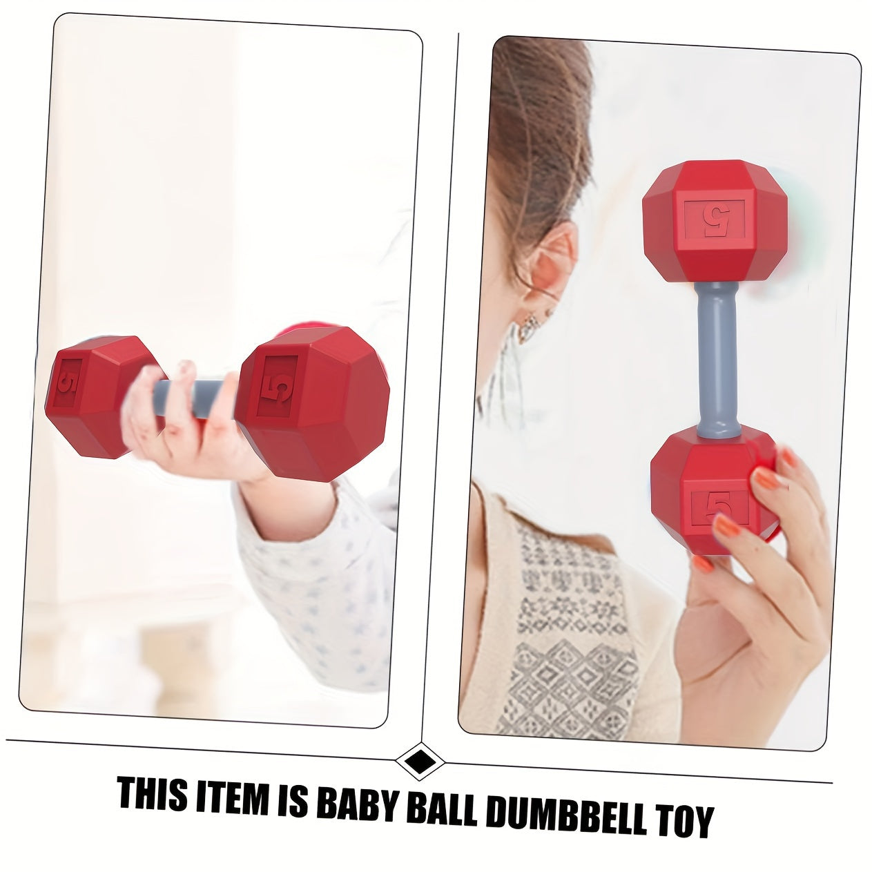 Baby Dumbbell Rattle Set: Interactive and Stimulating Toy, Designed for Easy Grip and Lightweight Play, Perfect Gift for Active Parents and Newborns