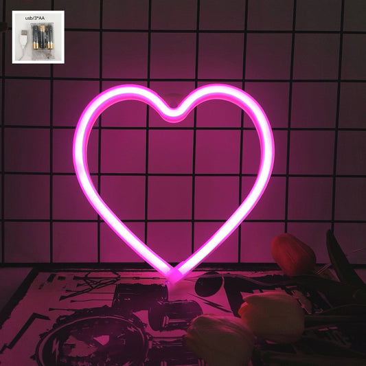 Heart-shaped PhantasyStar neon light, USB or battery powered, 36V decorative lamp for home, ideal gift for Valentine's, Father's Day, Mother's Day, spring, or summer.