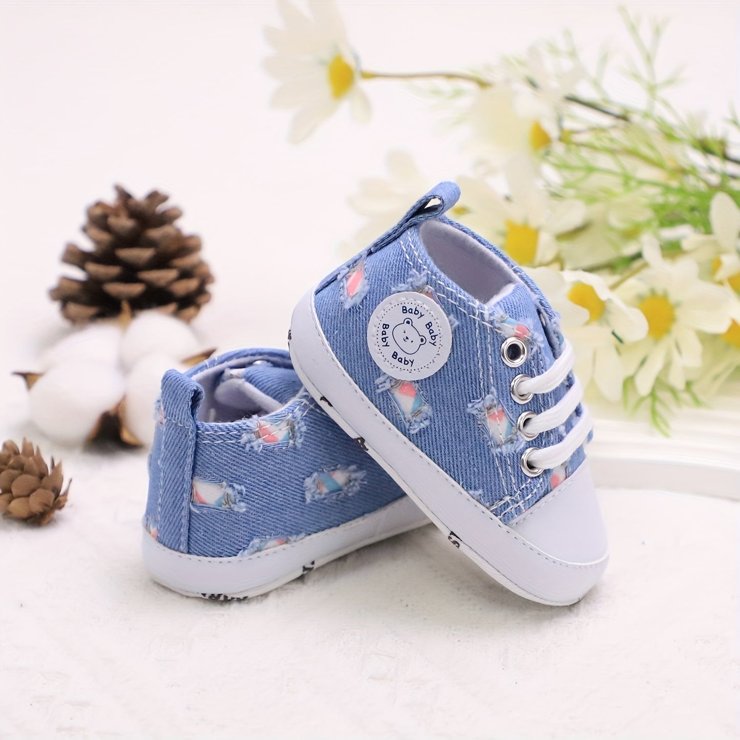 Customized baby cowboy sports fashion canvas shoes, lightweight, anti-slip, ideal for daily and sports wear in spring and autumn.