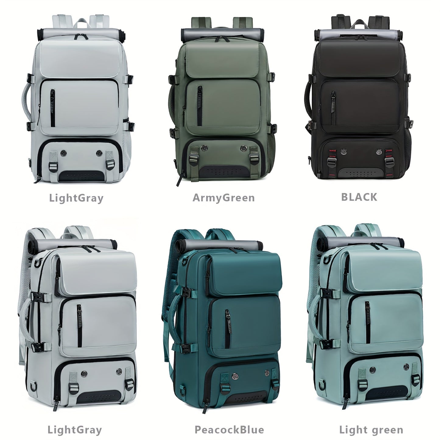 Waterproof 43.94cm laptop backpack set with USB charging port, separate shoe compartment, hand washable polyester street style backpack with sewing thread detail - ideal for business