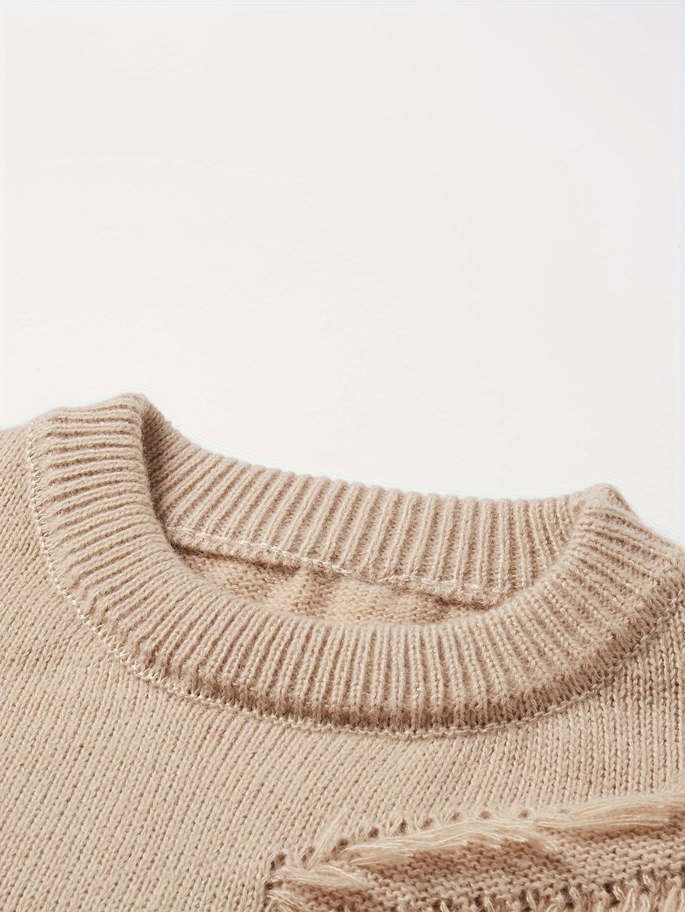 Men's distressed knit sweater - perfect for fall/winter casual wear.