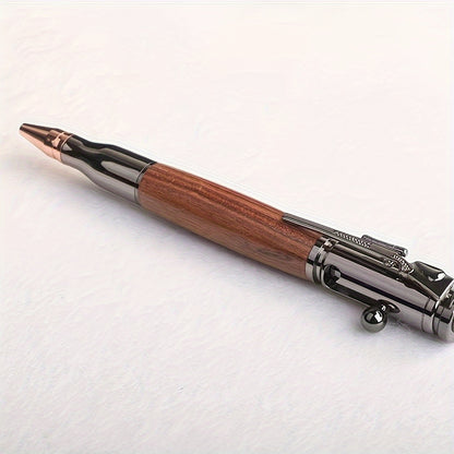 1 ballpoint pen with leather case and rosewood pen holder, suitable for business and student gifts.