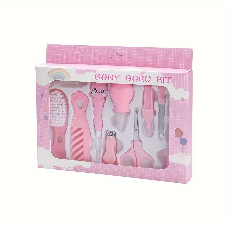 The UNICHERRY 10-Piece Grooming & Healthcare Kit is perfect for children aged 3-12. This silicone safety care set includes a nasal aspirator and tongue brush, making it an ideal registry gift for toddlers to pre-teens.