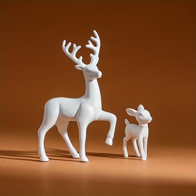 2-piece set of Mother Deer statues for room decor, perfect for kids' rooms or Christmas home decoration.