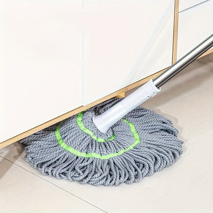 The Easy-Twist Spin Mop and Bucket Set offers hands-free washing for hardwood, tile, and laminate floors. Ideal for home, kitchen, and bathroom cleaning, this system doesn't require electricity for efficient floor cleaning.