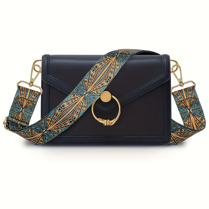 Replaceable adjustable wide shoulder strap in bohemian ethnic style for travel accessories.