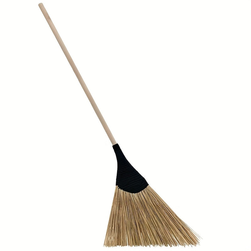 Multi-functional Bamboo Silk Angled Broom designed for Hard Floors and Outdoor Use - Ideal for Clearing Snow, Leaves, and Roads