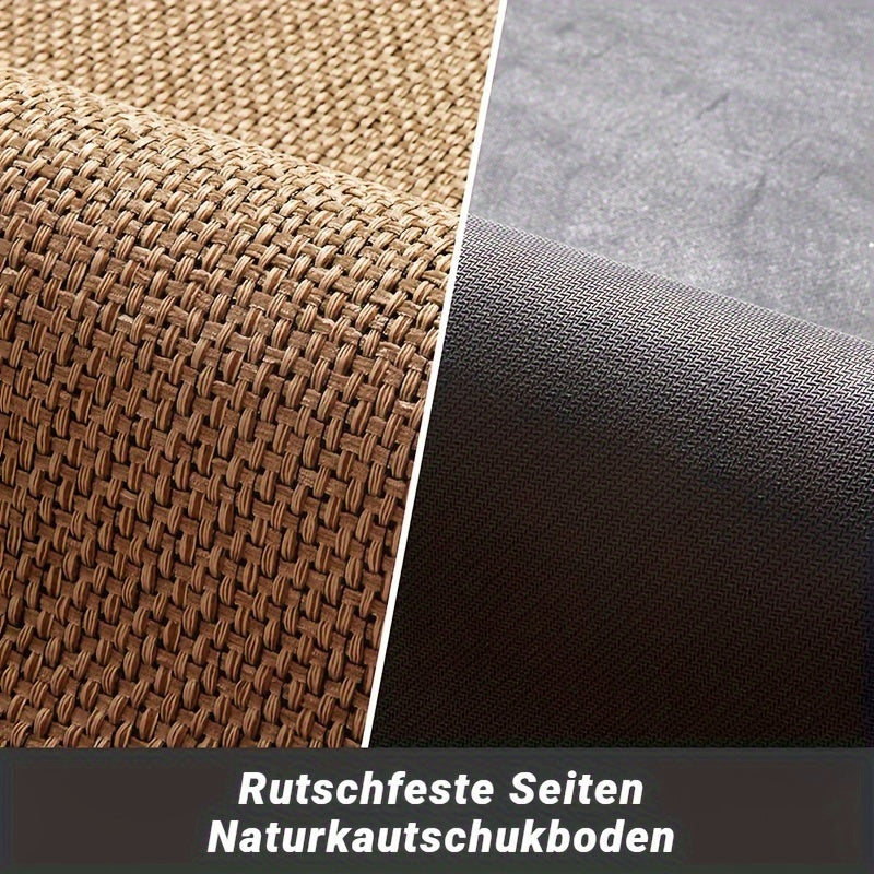 Retro textured rug for farmhouse decor, anti-shedding and fade-resistant. Perfect for high-traffic areas in the home.