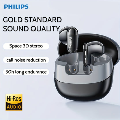 Philips True Wireless наушники с ANC, HiFi звук, сенсорное управление, водоотталкивающие, конденсаторный микрофон, Type-C чехол, 400mAh аккумулятор, совместимость с iOS/Android - TAT2169