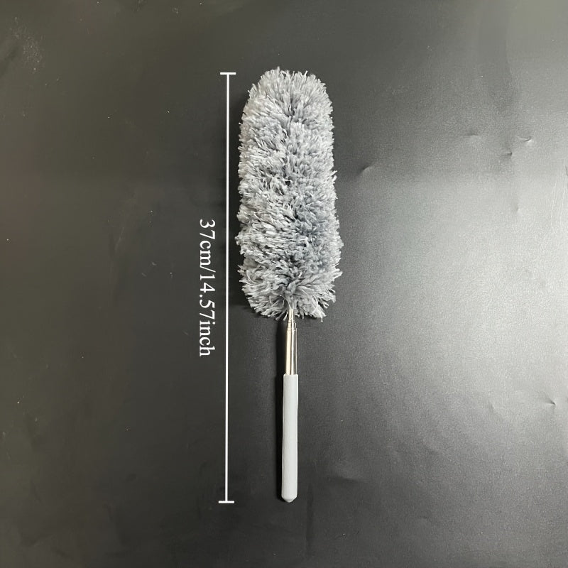 1 Extendable Microfiber Duster with 119.38cm Flexible Pole - Reusable & Washable, Ideal for Home & Garden, Dust Removal Tool|Bendable Head Design|Stainless Steel Pole