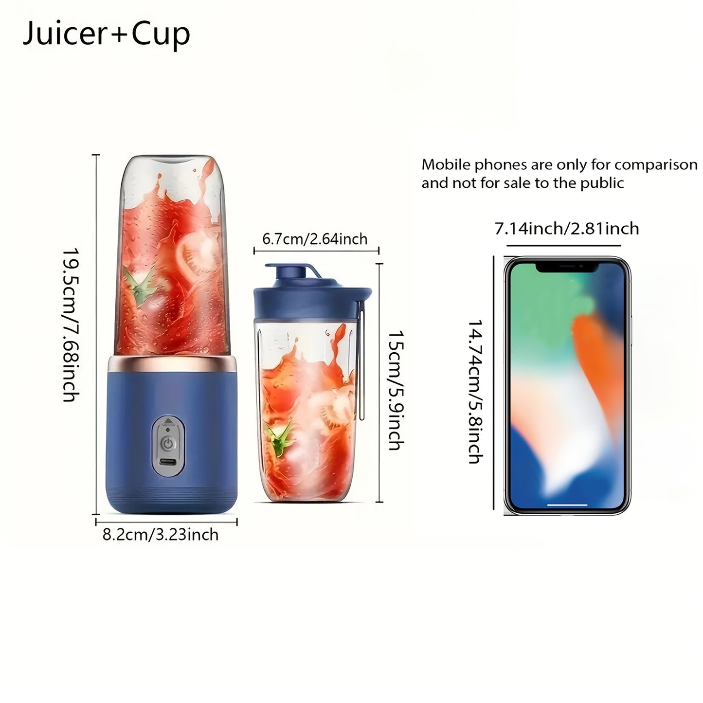 Customizable portable juicer for on-the-go juicing, ideal for home and travel.