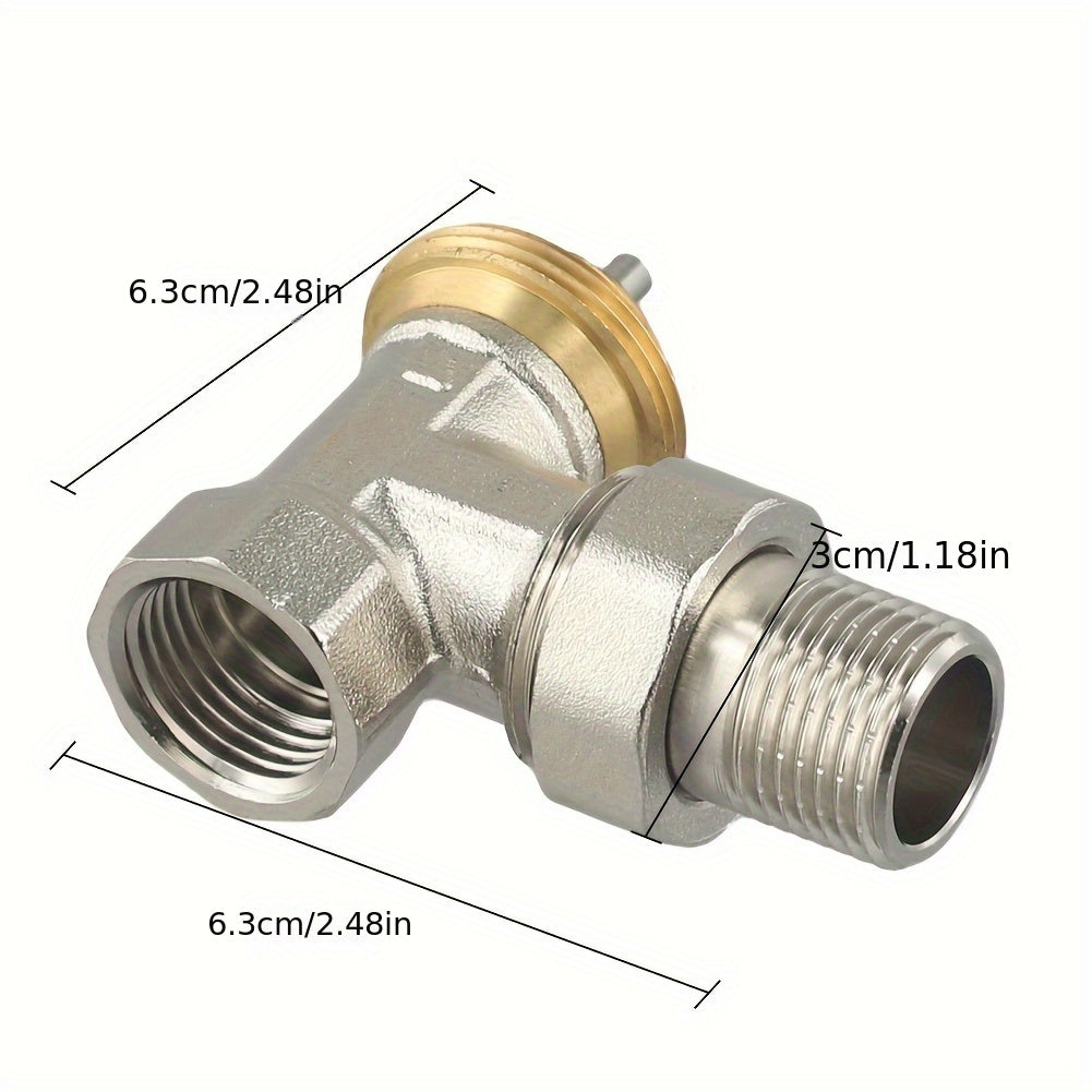 Brass angle regulating valve without thermostatic head in DN15/DN20 size.