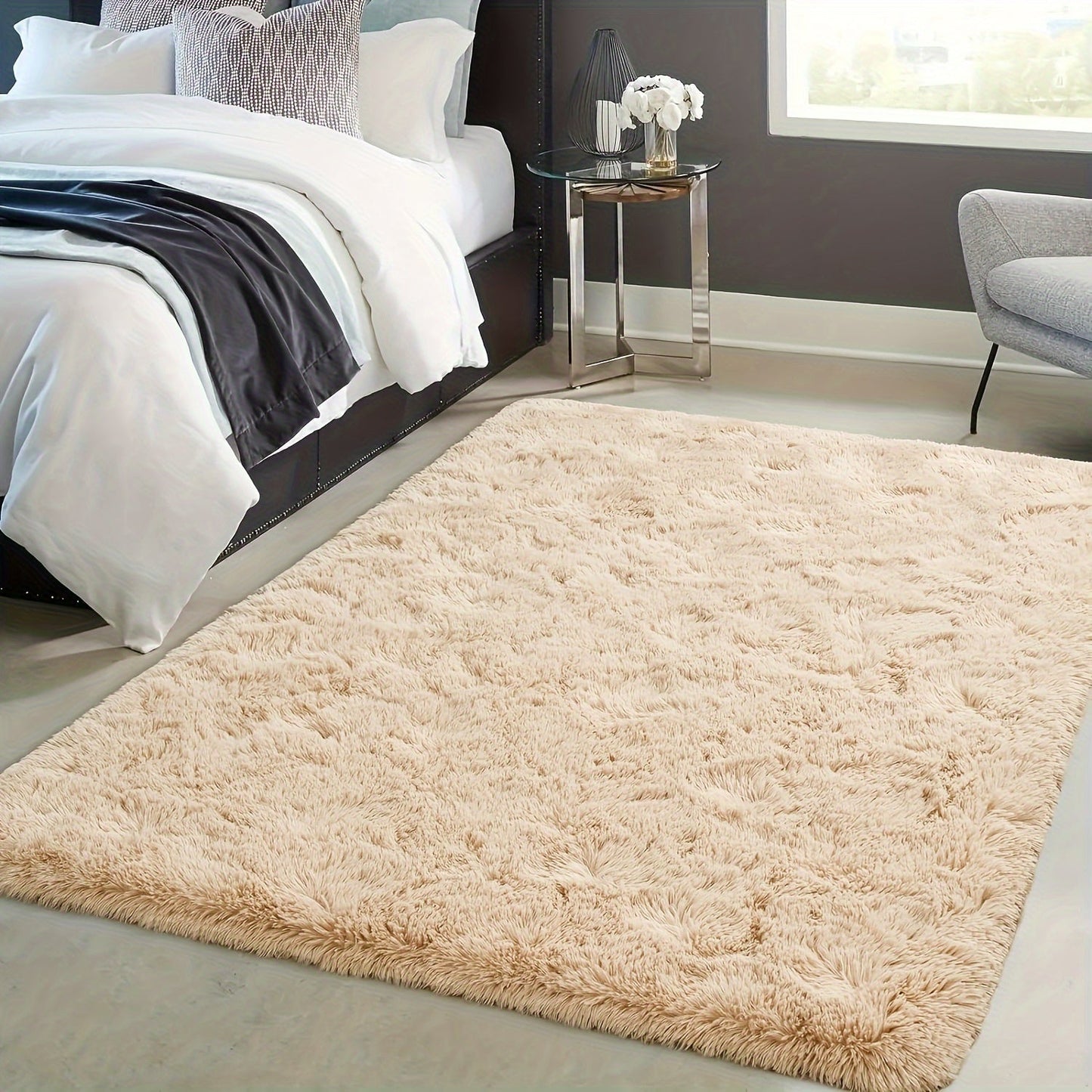 The Soft and Cozy Shaggy Carpet is ideal for the living room, bedroom, and hallway. It comes in a variety of colors and is simple to maintain with dry cleaning. With its rectangular shape, it can be used in multiple areas of the home. Constructed from