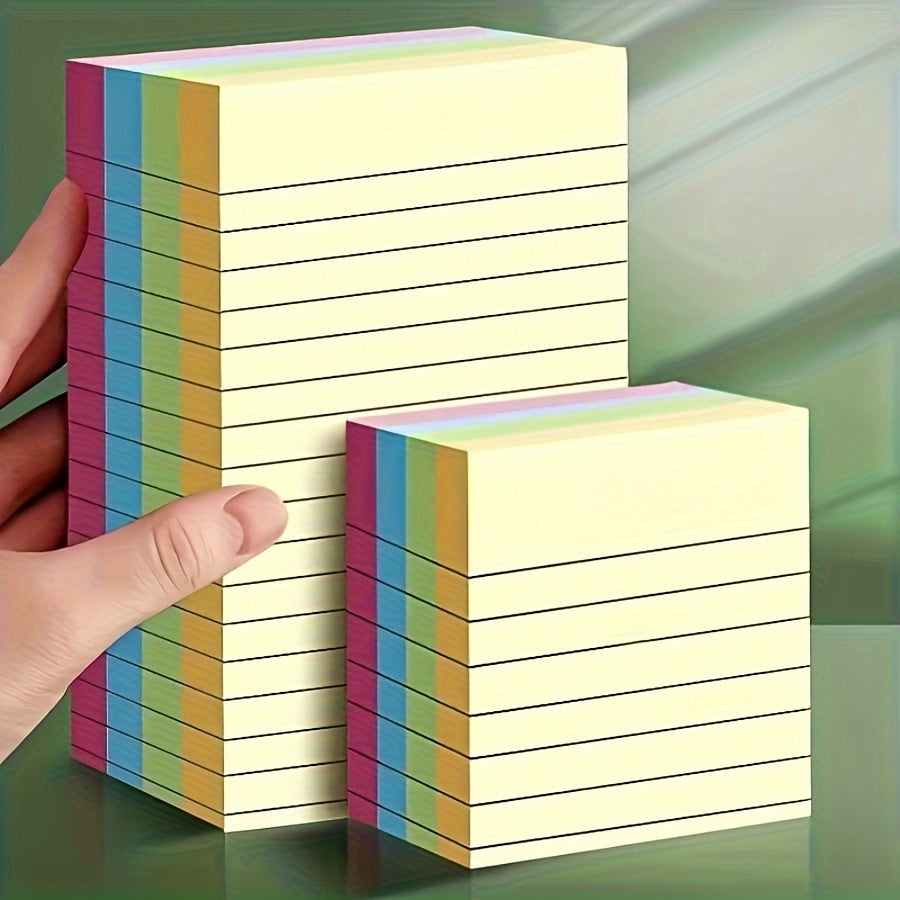 Large sticky notes pad with lined, self-adhesive memo pads available in 4 colors for students and office use.