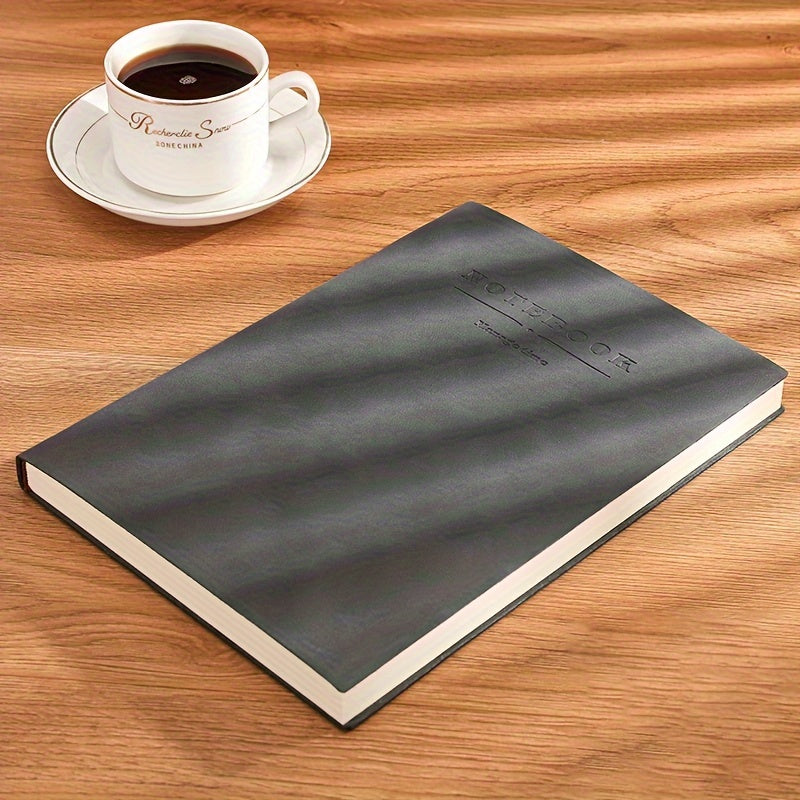 Personalized squared ruled soft leather notebook with bookmark is ideal for business meetings and academics.