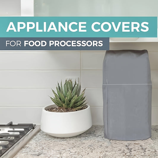 Durable Oxford Fabric Cover for Heavy-Duty Gray Juicer & Food Processor - Fits 11-14 Cup Models, Dustproof & Waterproof with Convenient Access Pockets, Protects Kitchen Blender