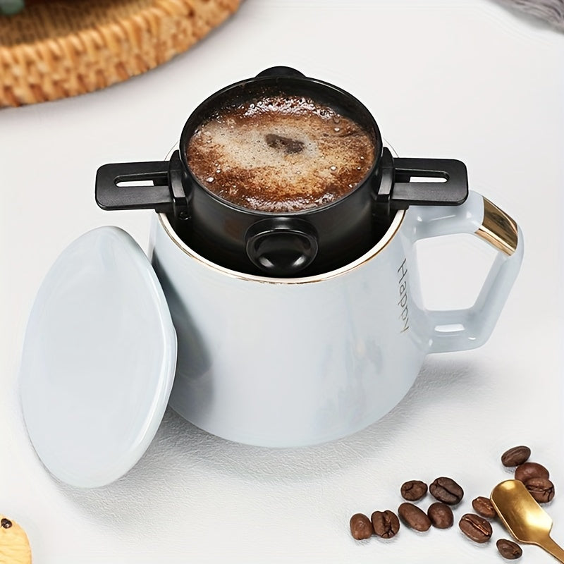 Convenient Stainless Steel Coffee Filter Cup - Easily Cleaned and Stored with Foldable Design, Perfect for Use in Home Kitchens