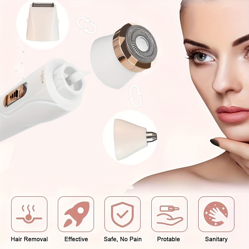 3-in-1 Precision Women's Electric Shaver Kit with multiple attachments, ideal for various hair removal needs.