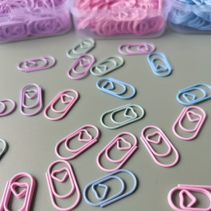 100 mini love paper clips in 4-colors, packed in opp bag