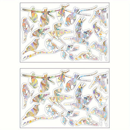 Набор из 2 наклеек на окна с колибри - Декоративный художественный стиль, антиколлизийные наклейки для стеклянных окон, идеально подходят для весны