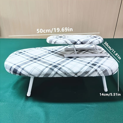 The Mini Desktop Ironing Board is small and stylish, perfect for easy storage and portability. It includes a small ironing sleeve for effortlessly ironing sleeves.