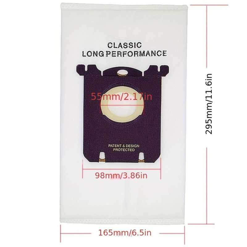 Vacuum cleaner bags (6 pieces) suitable for Electrolux and Philips models FC8202, FC8204, FC9087, FC9088, HR8354, HR8360, HR8378, HR8426, HR851 - floor attachment included