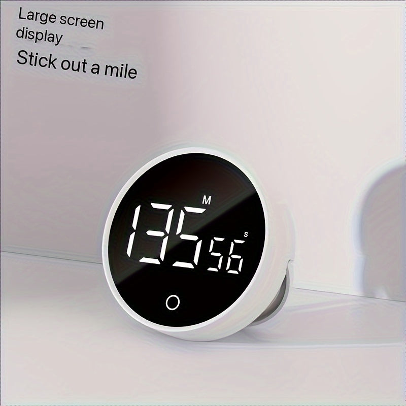 Whisper Quiet LED Kitchen Timer - Swiveling, Battery-Operated (AAA), Ideal for Cooking & Beauty Regimens