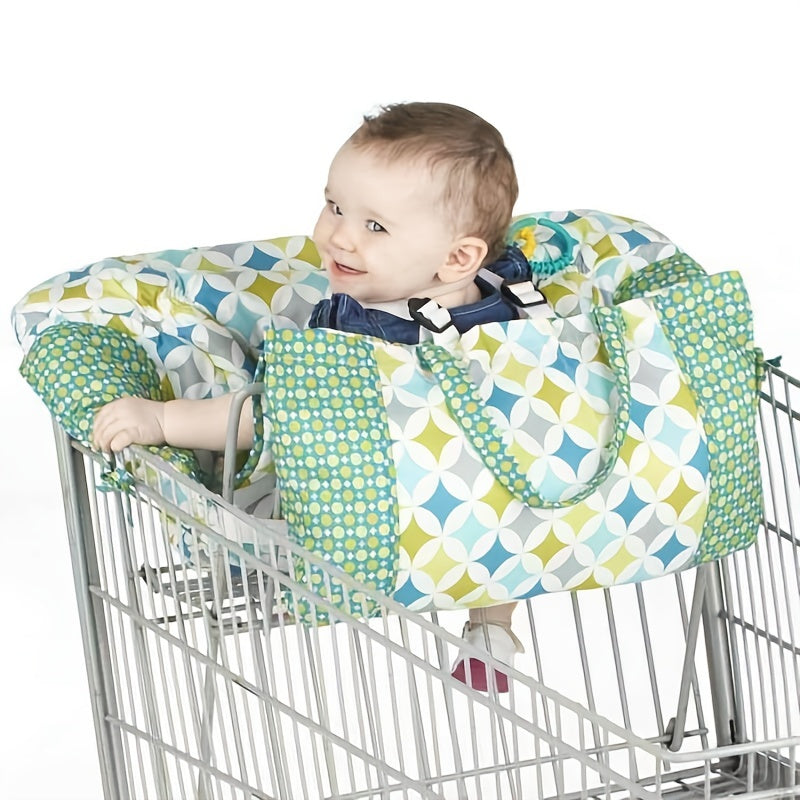 Protect your baby or infant in style with this versatile 2-in-1 shopping cart and high chair cover. This washable cover is designed to fit dining platform high chairs up to 8 inches high, providing a comfortable and clean seating option for your little