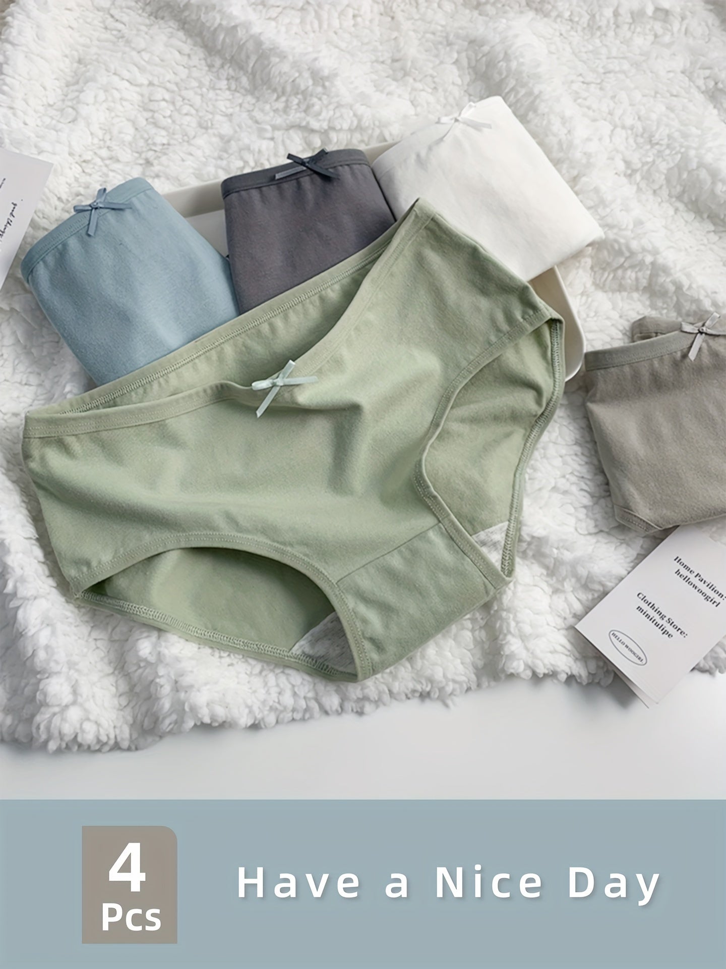 Morandi Cotton Briefs 5-Pack for Women with Comfortable Elastic Waistband and Solid Colors