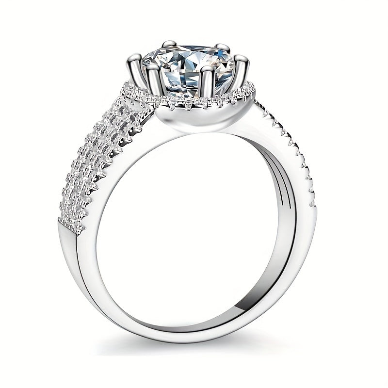 Moissanite ring for wedding proposal, engagement, anniversary, birthday or marriage gift.