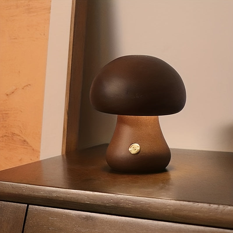 Modern Mushroom LED night lamp with brightness Adjustable touch switch, USB powered.