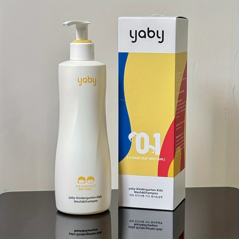 Introducing the 1pc Yaby Kindergarten Kids 2-in-1 Wash & Shampoo! Perfect for boys and girls aged 3-6, this gentle formula is designed to hydrate and nourish delicate skin and hair. With a sweet nutty aroma, this product creates a rich foam for a