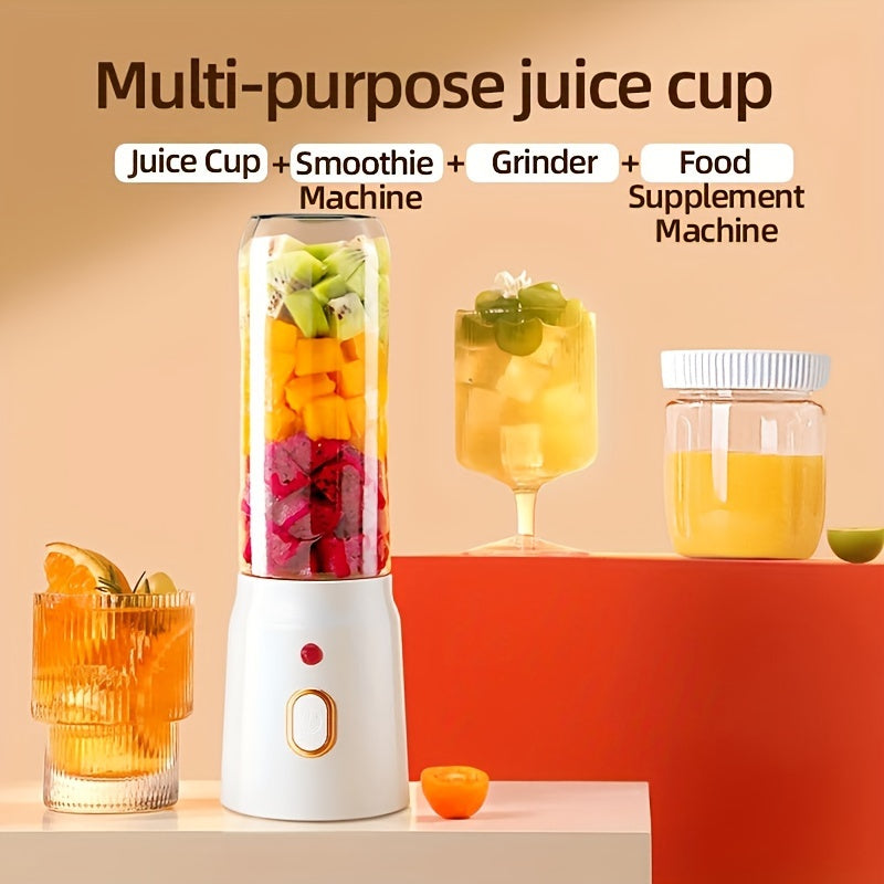 Introducing a convenient set of electric juicing cups in a portable dual-cup design, ideal for students and household use. This versatile juicer is equipped with USB charging and a lithium battery, making it a perfect companion for family, dormitory