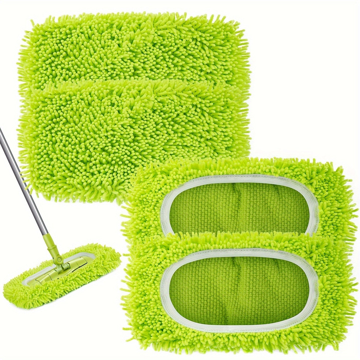 Luxurious Snowy Superfine Fiber Wet Mop Pads - Available in 1, 4, or 6 pieces. These reusable, dry sweeping cloths are made of superfine fiber material, suitable for use with sweeper mop replacements. They are compatible with a variety of floor cleaning