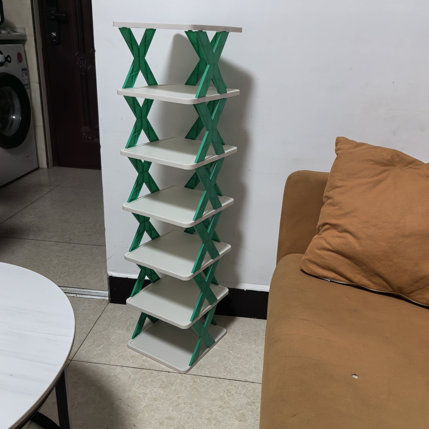 Space-Saving Plastic Shoe Rack with Multi-Tiers - Simple to Assemble, Customizable Storage Solution for Living Room and Entryway - Eco-Friendly Design, No Electricity or Batteries Needed