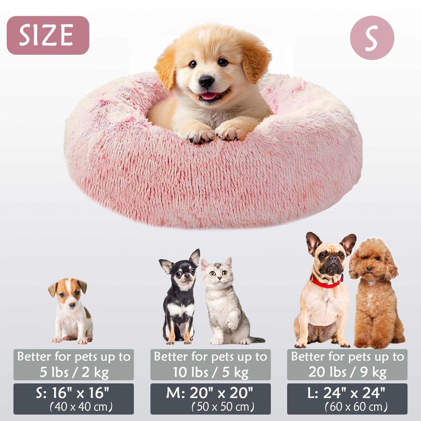 Cozy round pet bed for dogs, ideal for autumn and winter indoor sleeping.