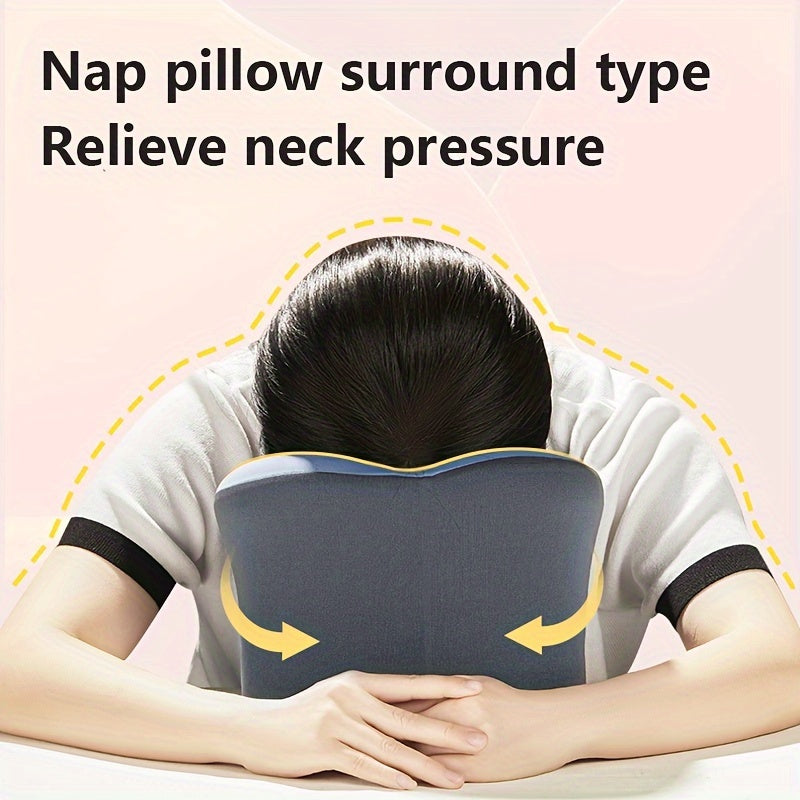 Memory Foam Core U-Shaped Pillow for Travel, Camping, and Office Use, Provides Neck and Cervical Support. Can be used on Airplanes, Cars, and at Home. Great for Face-Down Sleeping.