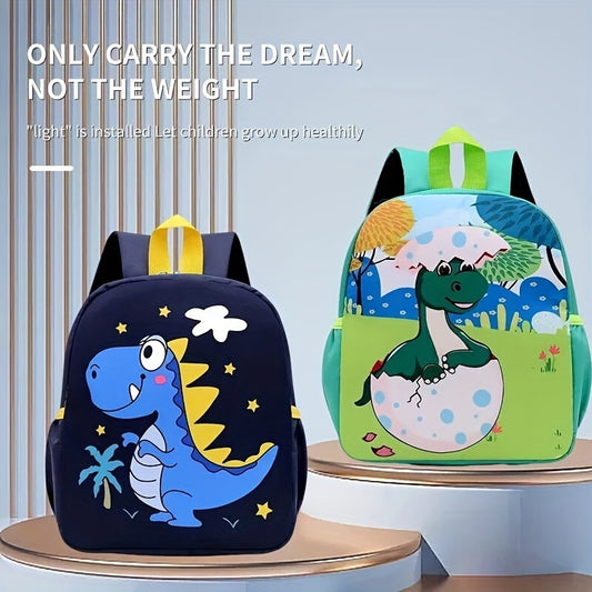 1pc Animal School Backpack for Boys and Girls, Cute Cartoon Design, Ultra Light and Load Reducing