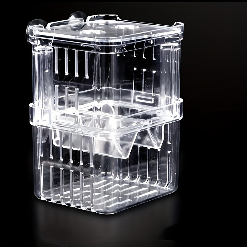 Acrylic fish tank breeding isolation box for fish breeding and incubation, with multiple functions and accessories.