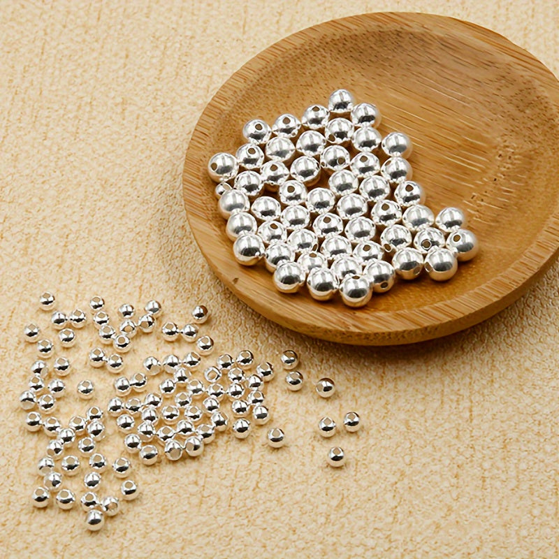 10-40 pieces of genuine 925 Sterling Silver Round Spacer Beads for crafting DIY necklaces and elegant bracelets