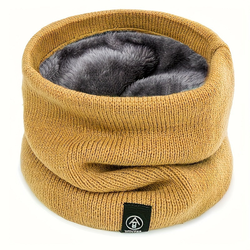 Stay cozy and stylish with the WELLBORN COCO Fleece-Lined Neck Warmer. This soft, windproof, and warm knit scarf is perfect for both men and women. The double layer design provides extra warmth during the winter months, while the solid colors make it