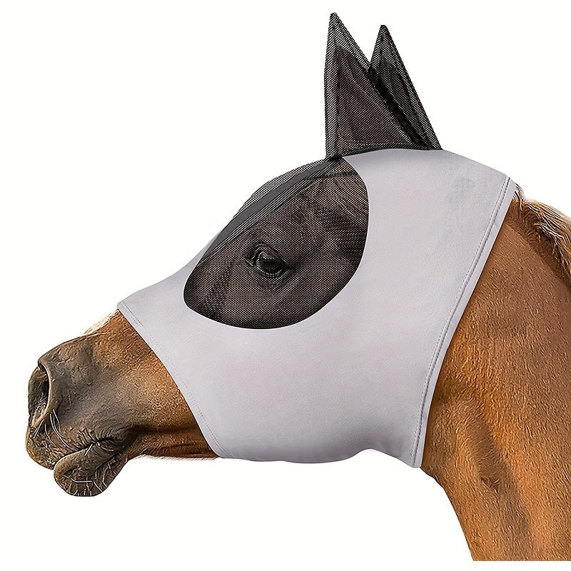 "CareMaster Comfort-Fit Horse Fly Mask with Ears" предлагает дышащую, легкую сетчатую защиту для лошадей.