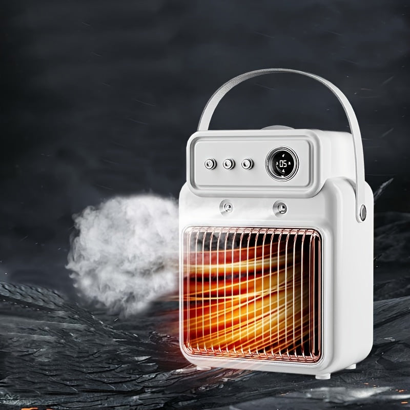 Stay warm and cozy with our 1200W Portable Electric Space Heater featuring a built-in humidifier. Enjoy fast heating, safe and quiet operation, and added peace of mind with a tip-over switch. The sleek polypropylene square design complements any space